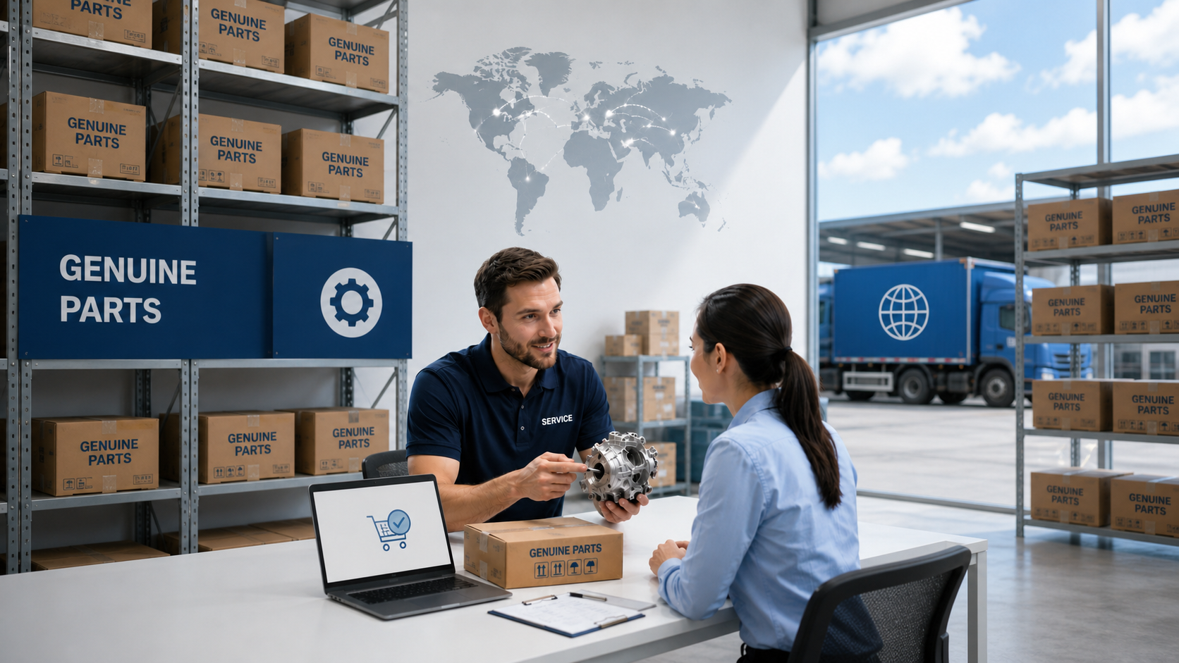 Spare Parts Coordination PC service view